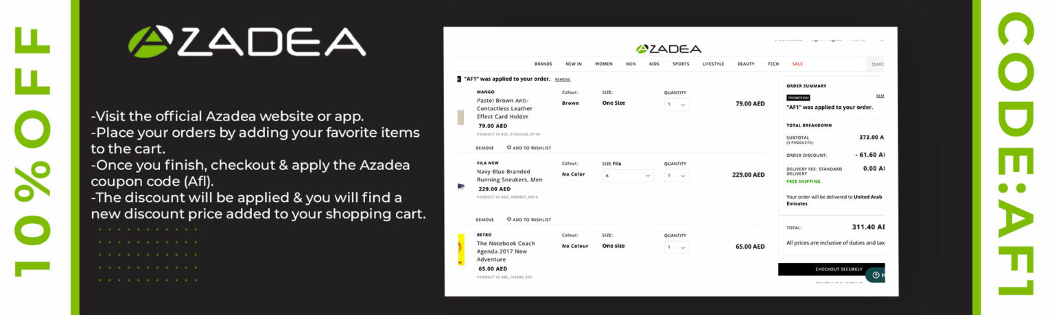 🛍️ Azadea UAE Discount Code 2026 3 How to Apply Azadea Coupon Code