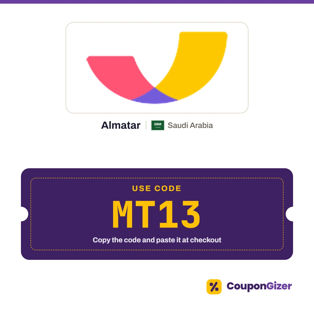 Almatar Saudi Arabia coupon code MT13 Almatar Saudi Arabia coupon code MT13