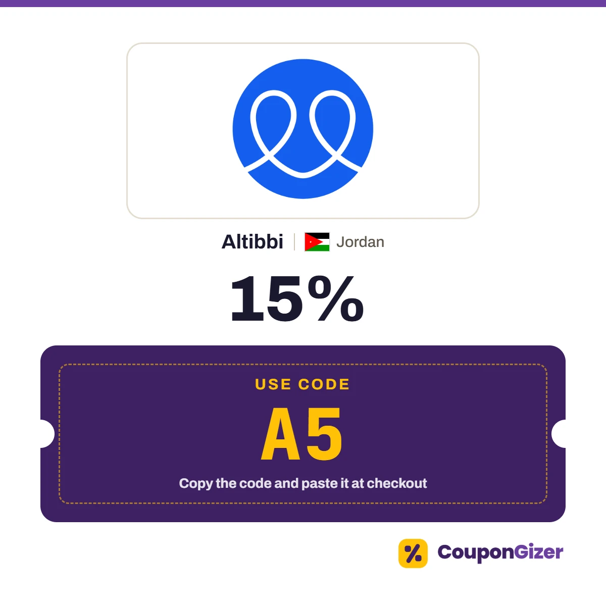 Coupon code A5 for Altibbi Jordan – 15% off Coupon code A5 for Altibbi Jordan – 15% off