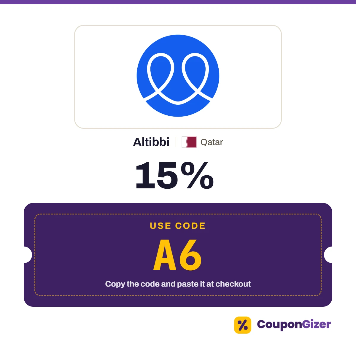 Coupon code A6 for Altibbi Qatar – 15% off Coupon code A6 for Altibbi Qatar – 15% off