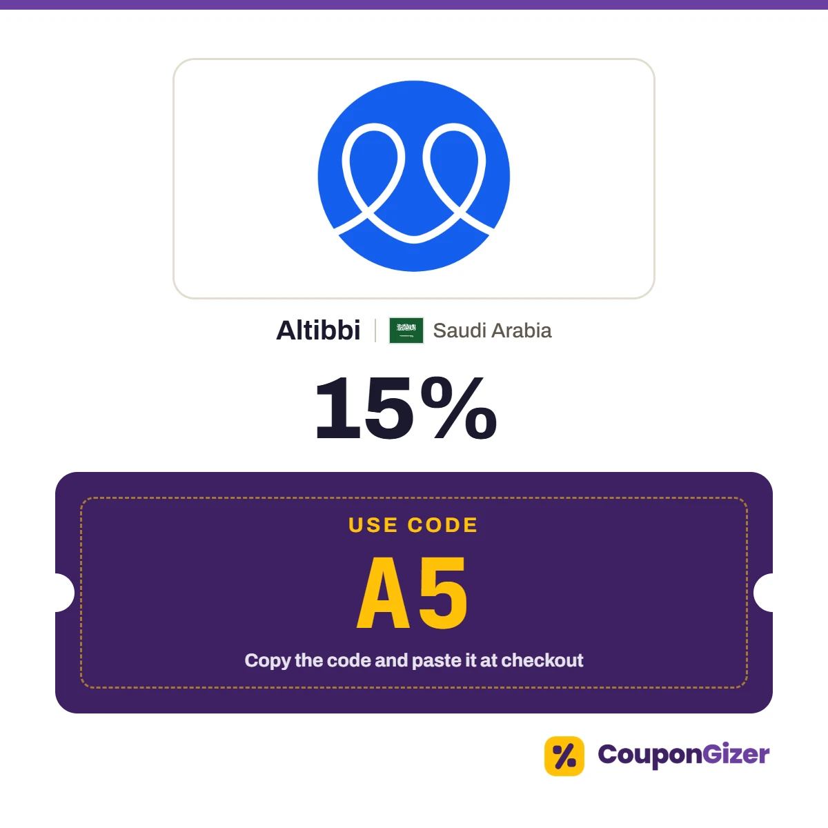 Coupon code A5 for Altibbi Saudi Arabia – 15% off Coupon code A5 for Altibbi Saudi Arabia – 15% off