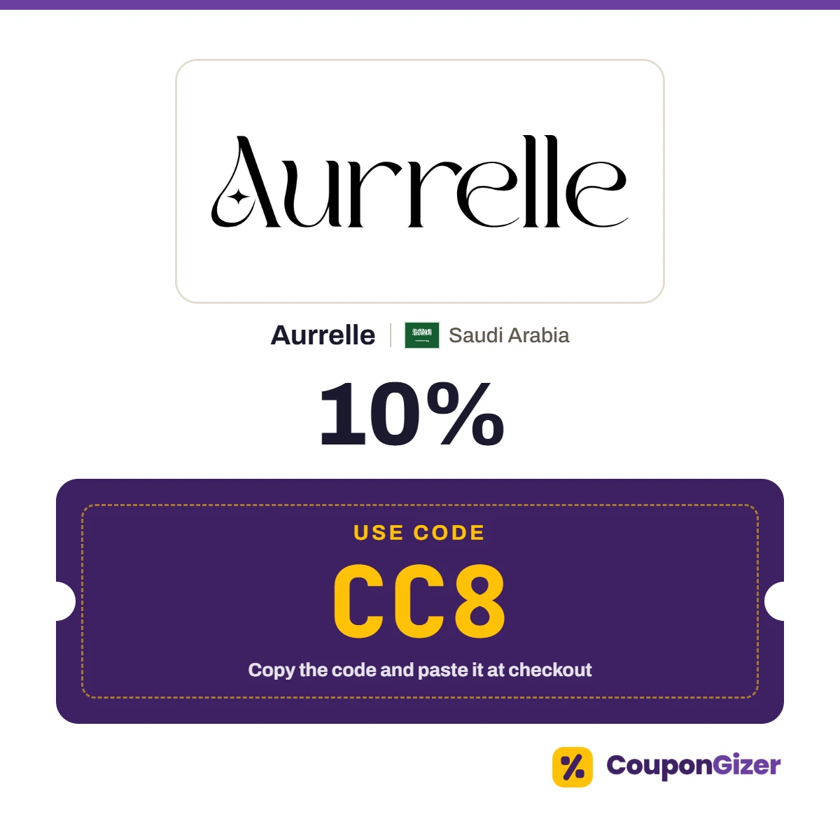 Aurrelle Saudi Arabia coupon code CC8 – 10% off Aurrelle Saudi Arabia coupon code CC8 – 10% off