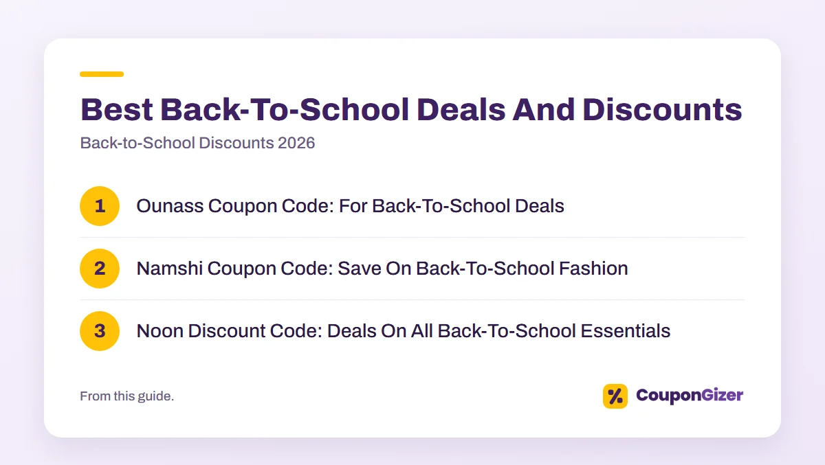 Back-to-School Discounts 2026: Noon, Ounass And More 4 Best Back-To-School Deals And Discounts: Back-to-School Discounts 2026