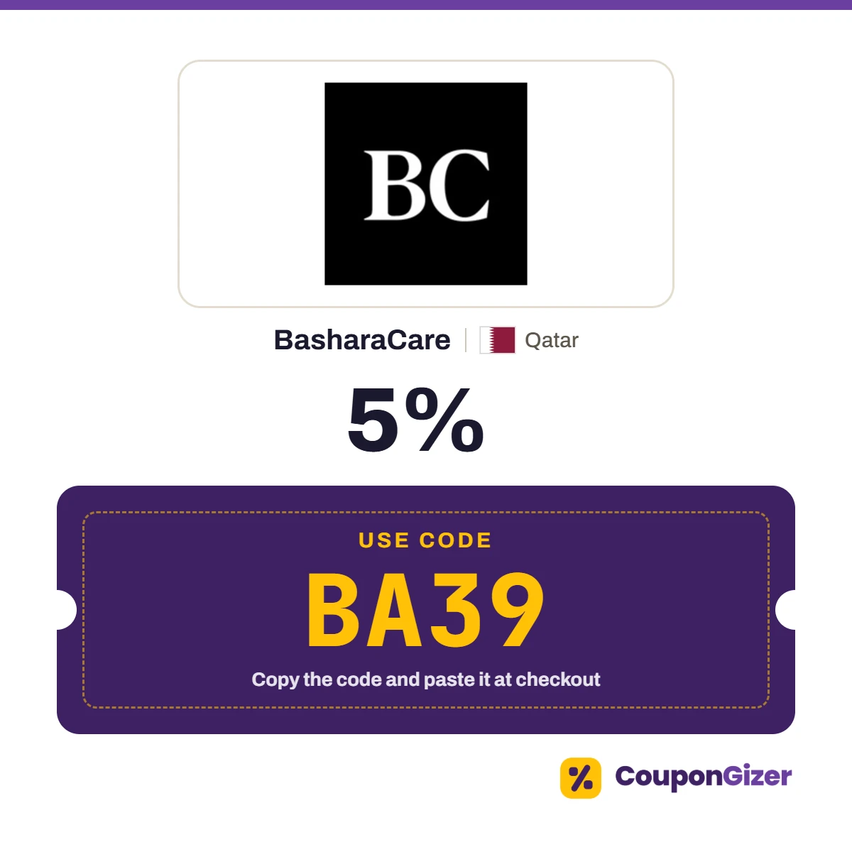 Coupon code BA39 for BasharaCare Qatar – 5% off Coupon code BA39 for BasharaCare Qatar – 5% off