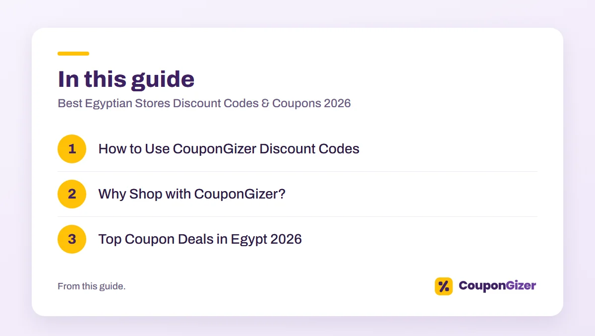 Best Egyptian Stores Discount Codes & Coupons 2026 | Save Big on Online Shopping 3 In this guide: Best Egyptian Stores Discount Codes & Coupons