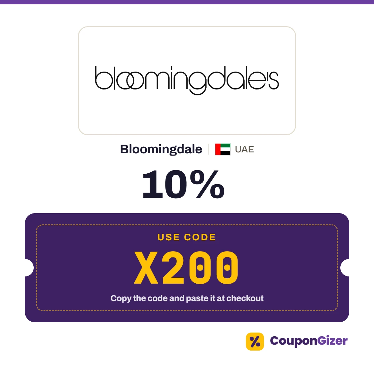 Bloomingdale UAE coupon code X200 Bloomingdale UAE coupon code X200