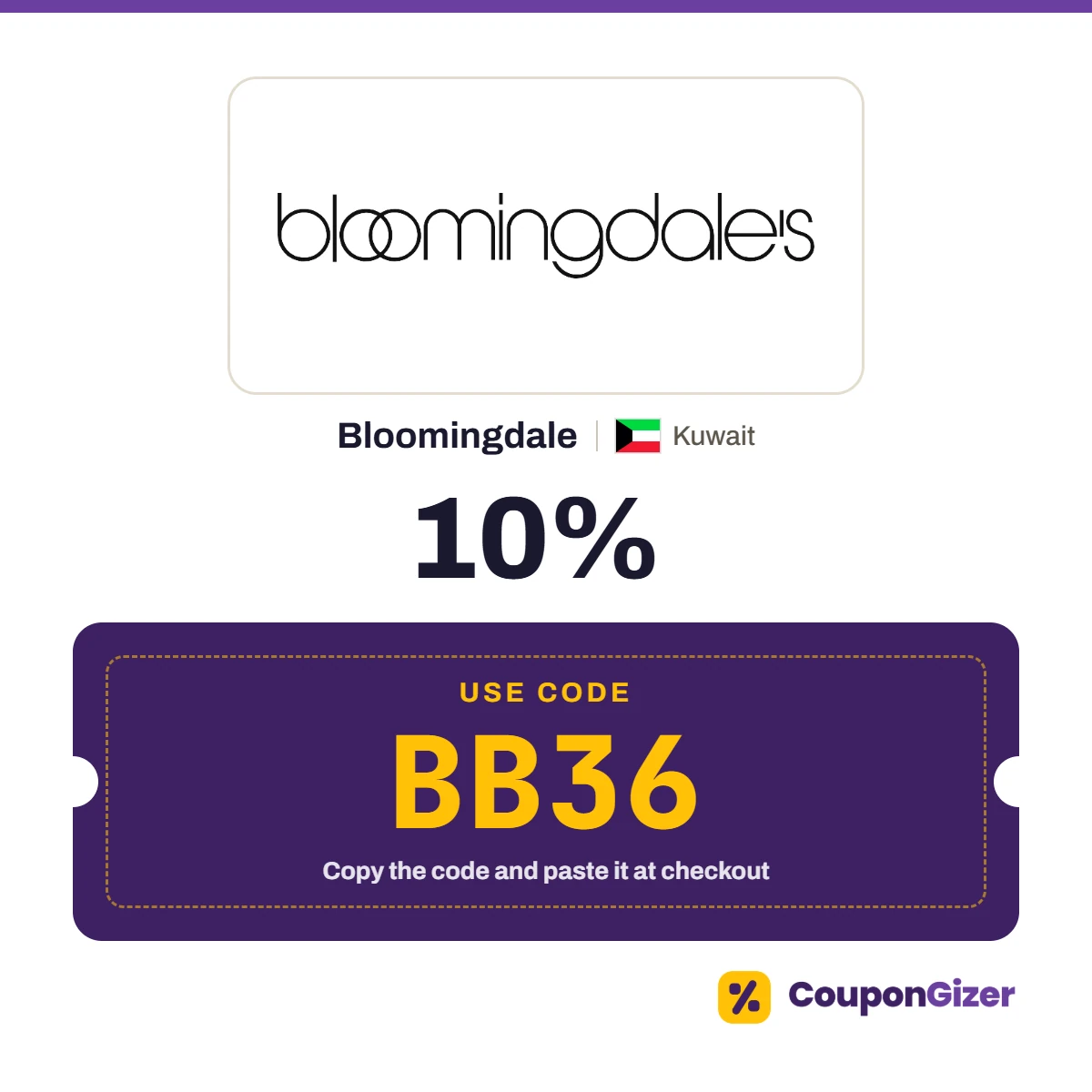 Coupon code BB36 for Bloomingdale Kuwait – 10% off Coupon code BB36 for Bloomingdale Kuwait – 10% off