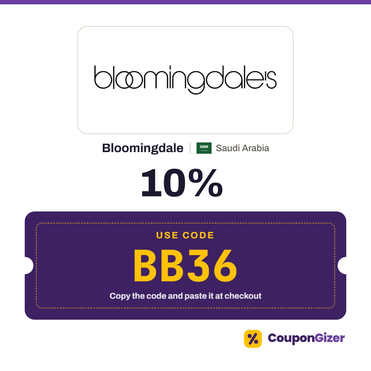 Coupon code BB36 for Bloomingdale Saudi Arabia – 10% off Coupon code BB36 for Bloomingdale Saudi Arabia – 10% off