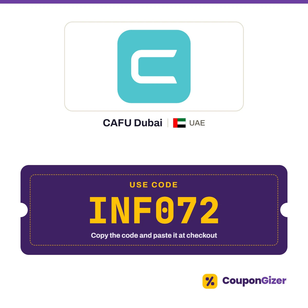 CAFU Dubai UAE coupon code INF072 CAFU Dubai UAE coupon code INF072