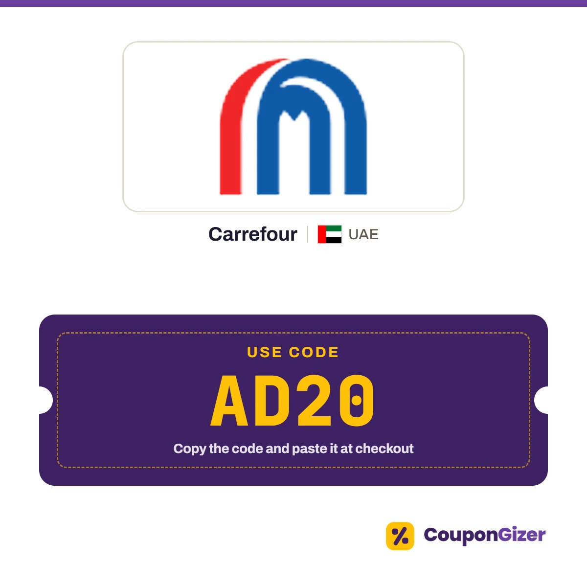 Carrefour UAE coupon code AD20 Carrefour UAE coupon code AD20