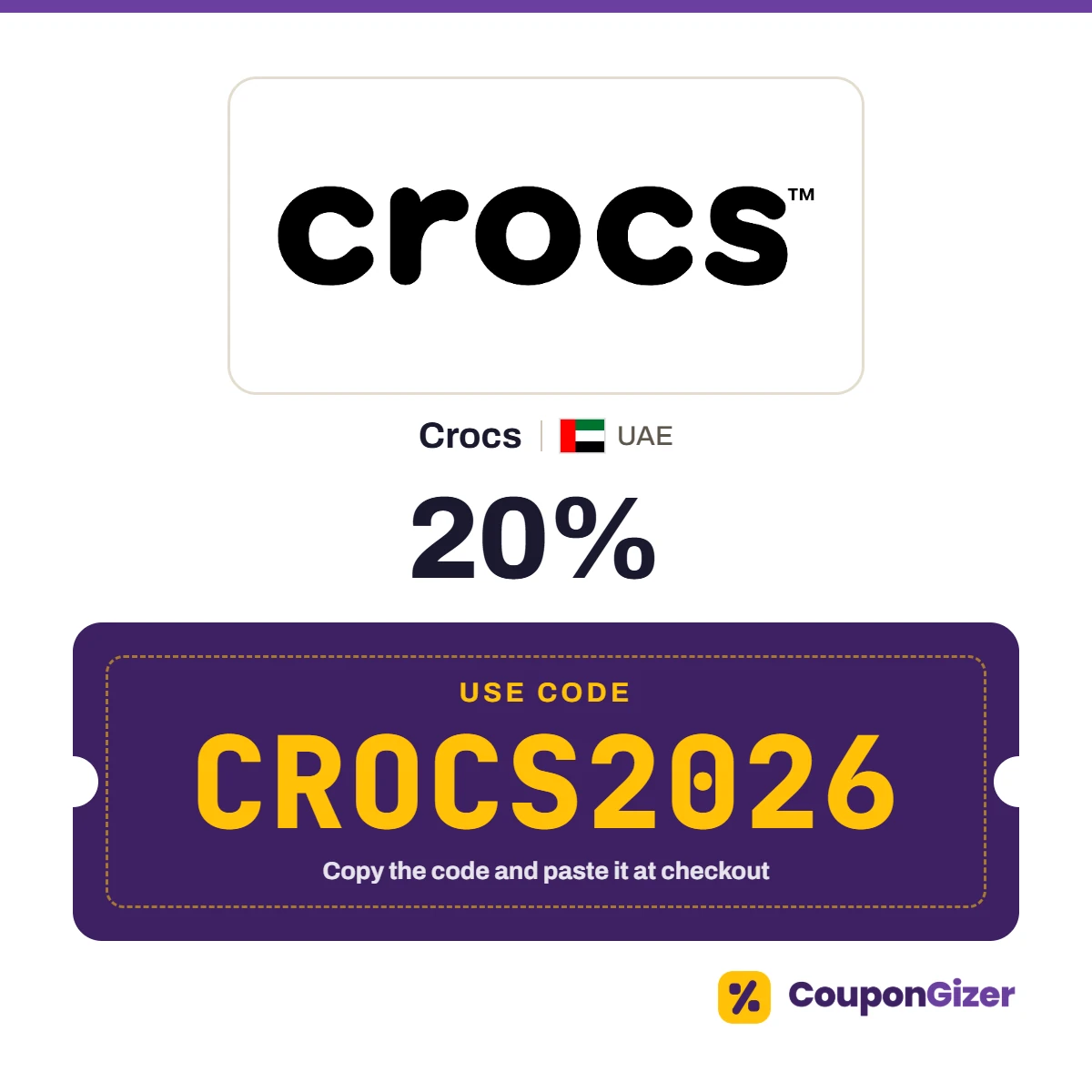 Crocs UAE coupon code CROCS2026 Crocs UAE coupon code CROCS2026
