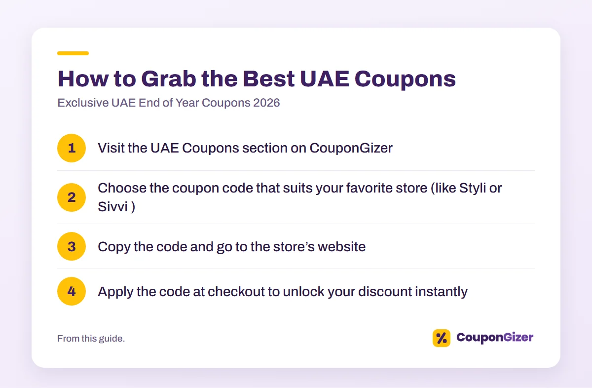 UAE End of Year Coupons 2026: Save on Top Emirates Stores 3 How to Grab the Best UAE Coupons: UAE End of Year Coupons 2026