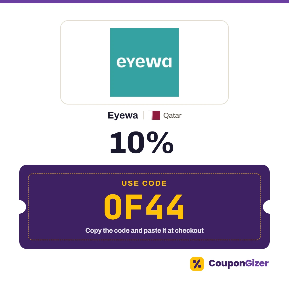 Coupon code OF44 for Eyewa Qatar – 10% off Coupon code OF44 for Eyewa Qatar – 10% off
