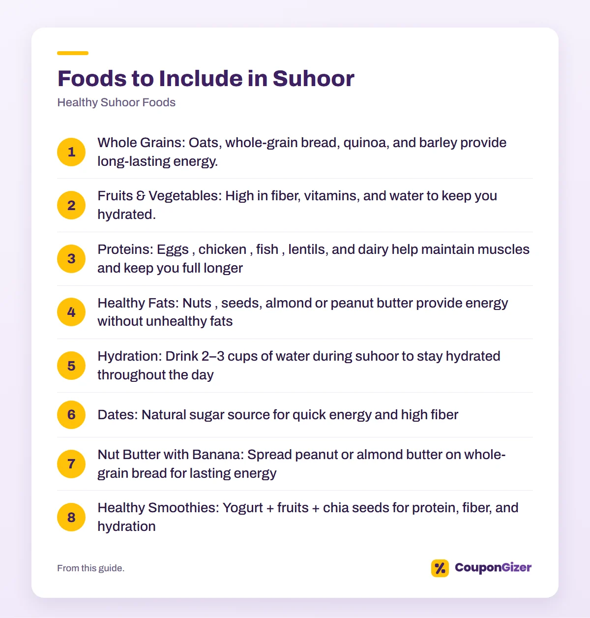 Healthy Suhoor Foods | Suhoor Meal Ideas & Ramadan Tips 2026 3 Foods to Include in Suhoor – Healthy Suhoor Foods