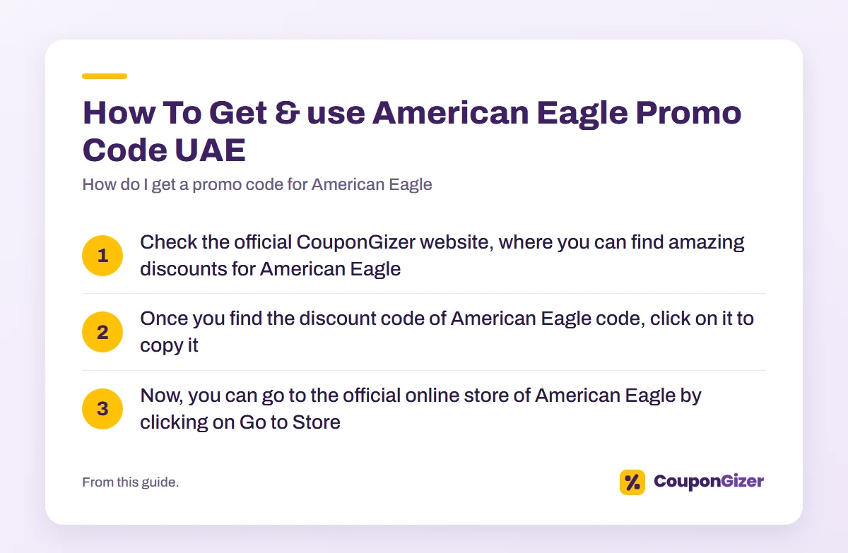 How do I get a promo code for American Eagle? 3 How To Get & use American Eagle Promo Code UAE – How do I get a promo code for American Eagle