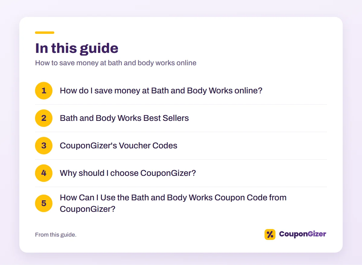 In this guide – How to save money at bath and body works online