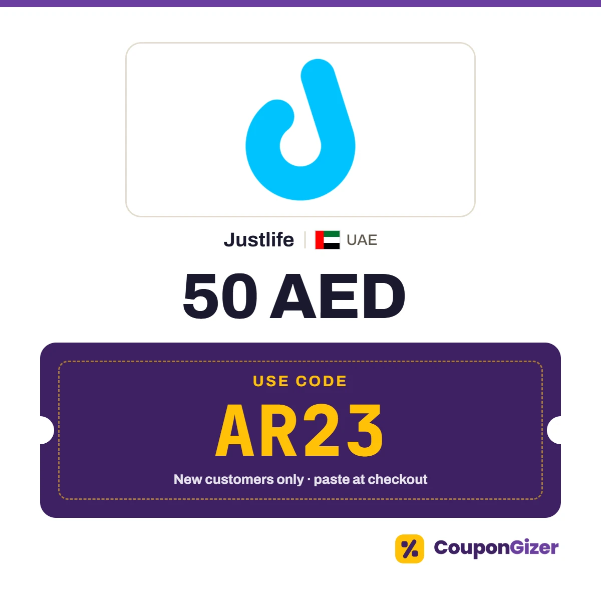 Justlife UAE coupon code AR23: AED 50 off for new customers Justlife UAE coupon code AR23: AED 50 off for new customers
