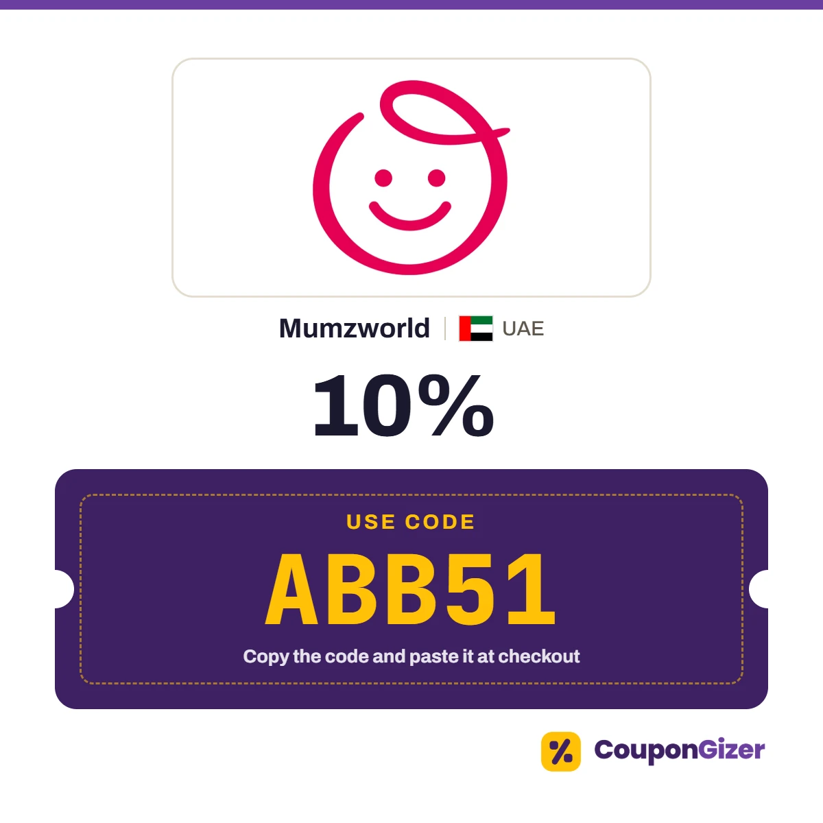 Coupon code ABB51 for Mumzworld UAE: 10% off Coupon code ABB51 for Mumzworld UAE: 10% off