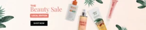 Natural & Beauty Products to Buy with Discounts 3 Beauty sale banner with skincare products – Natural & Beauty Products to Buy with Discounts