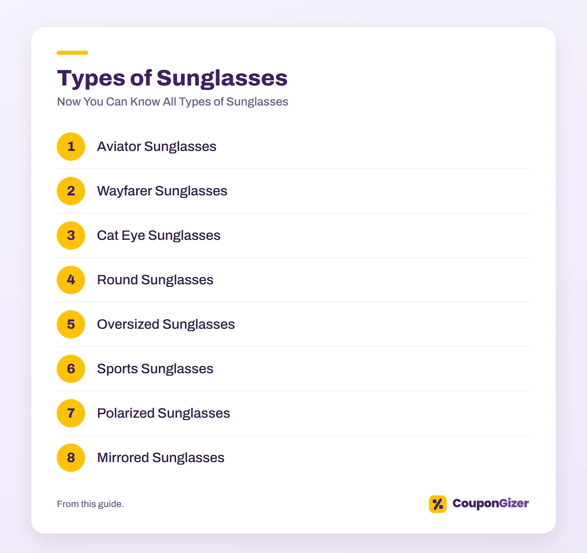 Now You Can Know All Types of Sunglasses 4 Types of Sunglasses – Now You Can Know All Types of Sunglasses