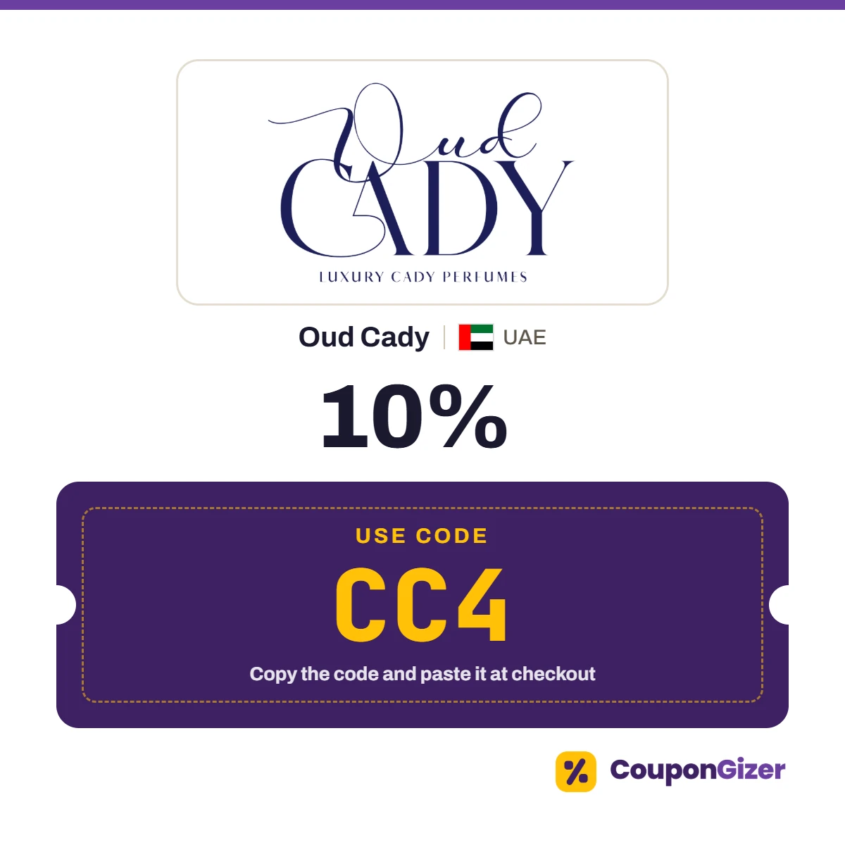 Coupon code CC4 for Oud Cady UAE – 10% off Coupon code CC4 for Oud Cady UAE – 10% off