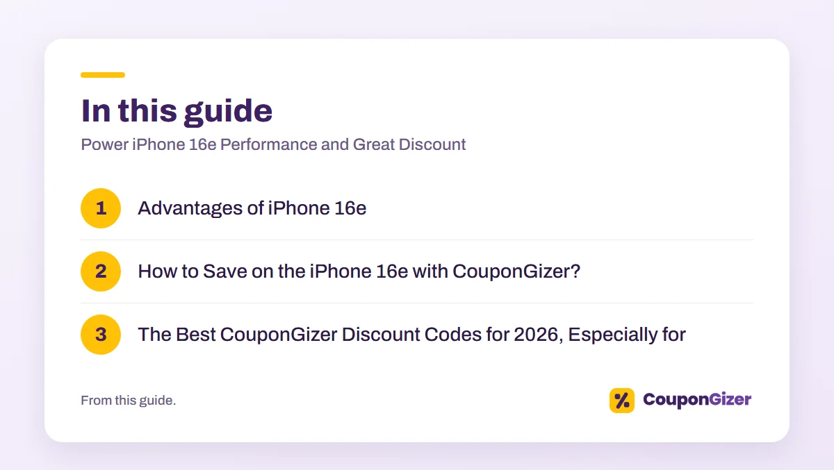 Power iPhone 16e Performance and Great Discount with CouponGizer 3 In this guide: Power iPhone 16e Performance and Great Discount