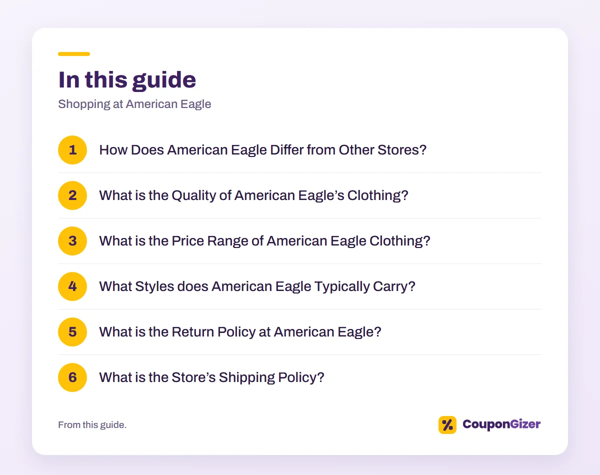 Shopping at American Eagle 2026 3 In this guide – Shopping at American Eagle