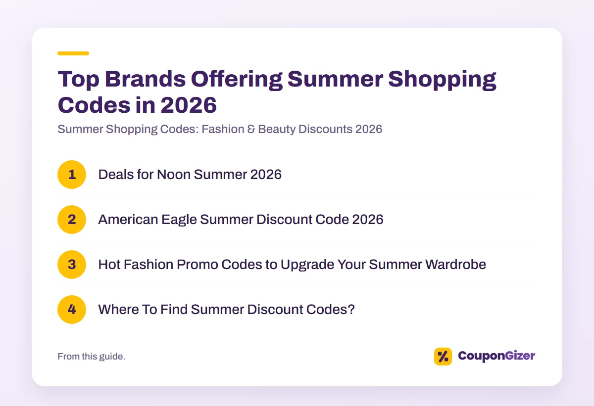 Summer Shopping Codes: Fashion & Beauty Discounts 2026 3 Top Brands Offering Summer Shopping Codes in 2026: Summer Shopping Codes: Fashion & Beauty Discounts 2026