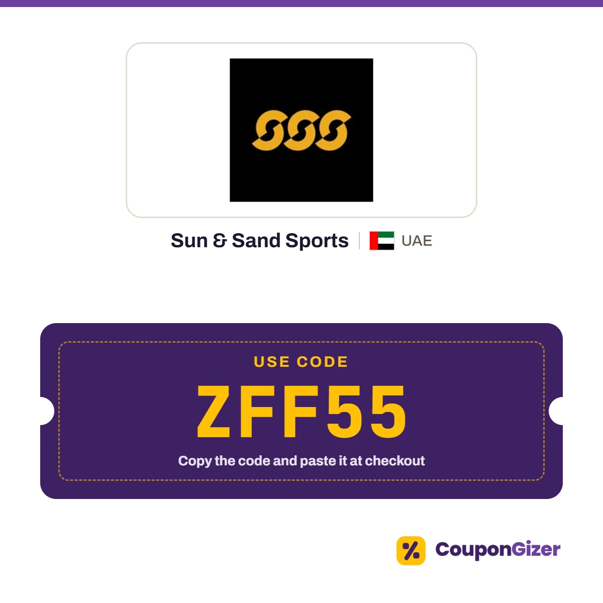 Sun & Sand Sports UAE coupon code ZFF55 Sun & Sand Sports UAE coupon code ZFF55