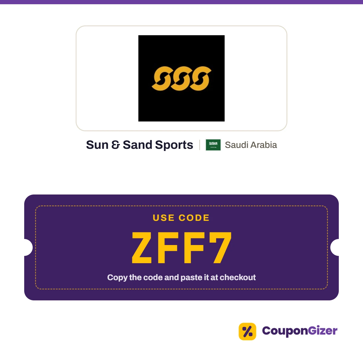 Sun & Sand Sports Saudi Arabia coupon code ZFF7 Sun & Sand Sports Saudi Arabia coupon code ZFF7