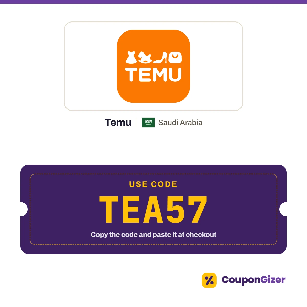 Temu Saudi Arabia coupon code TEA57 Temu Saudi Arabia coupon code TEA57