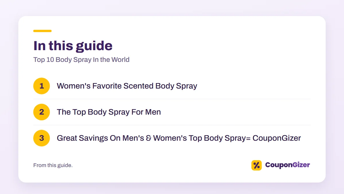 Top 10 Body Spray In the World 3 In this guide – Top 10 Body Spray In the World
