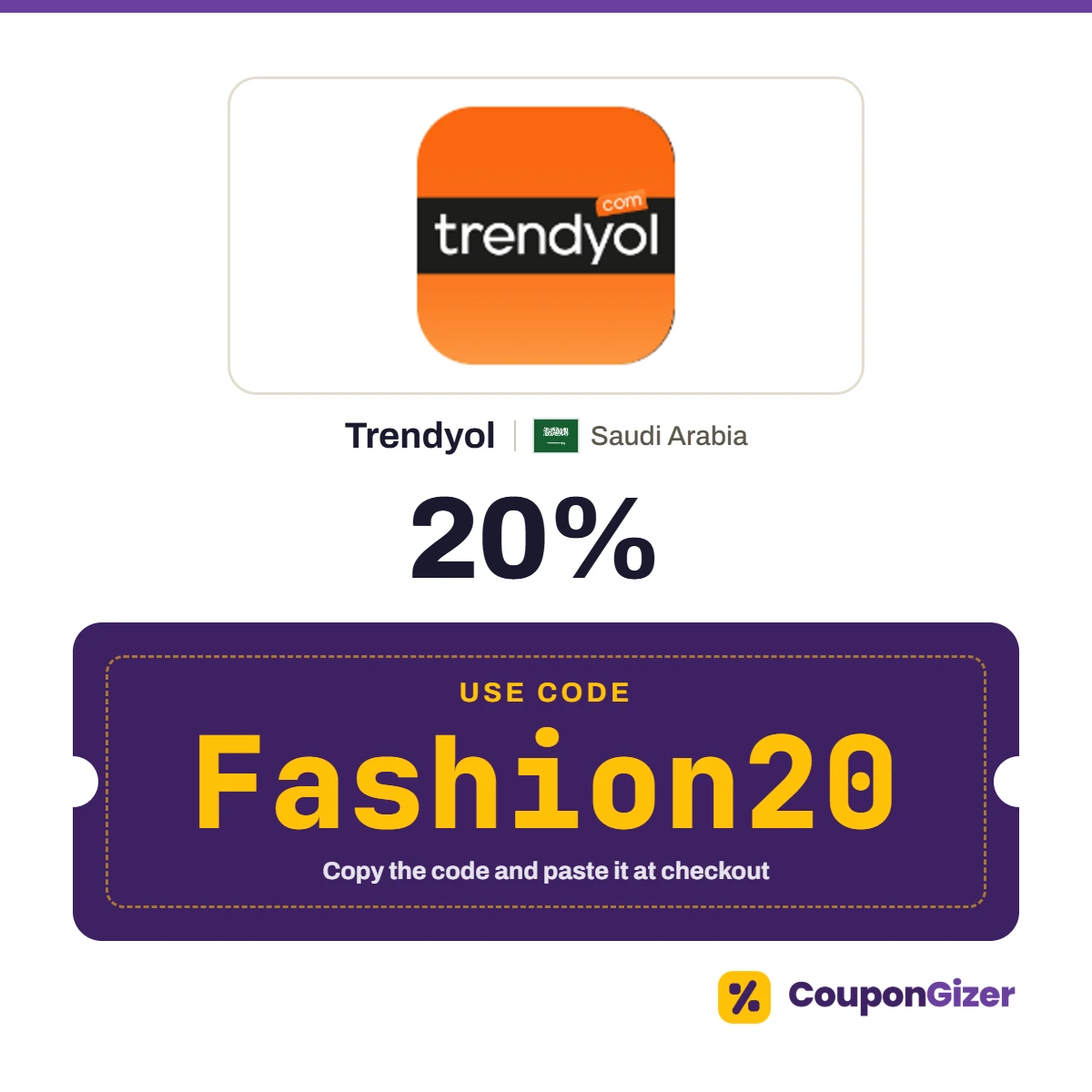 Coupon code Fashion20 for Trendyol Saudi Arabia – 20% off Coupon code Fashion20 for Trendyol Saudi Arabia – 20% off