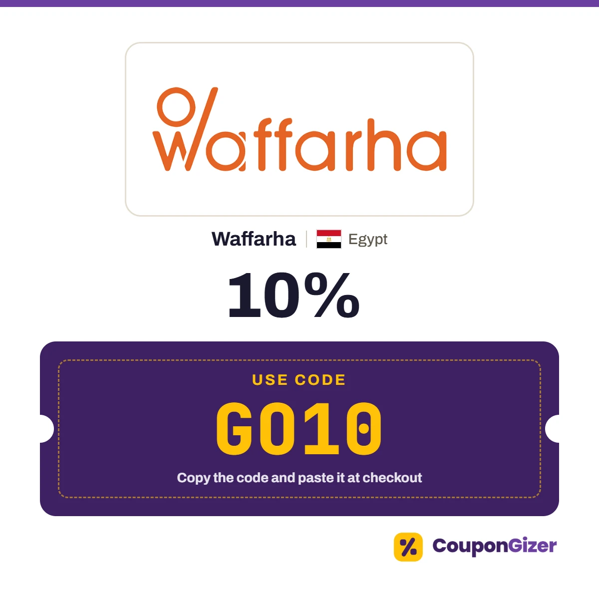 Coupon code GO10 for Waffarha Egypt – 10% off Coupon code GO10 for Waffarha Egypt – 10% off