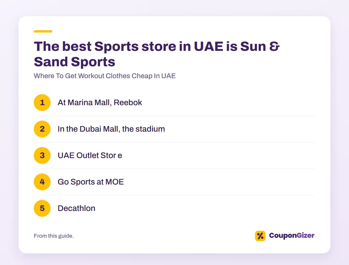 Where To Get Workout Clothes Cheap In UAE 5 The best Sports store in UAE is Sun & Sand Sports – Where To Get Workout Clothes Cheap In UAE
