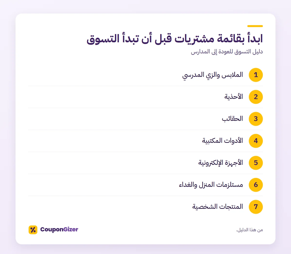 ابدأ بقائمة مشتريات قبل أن تبدأ التسوق – دليل التسوق للعودة إلى المدارس