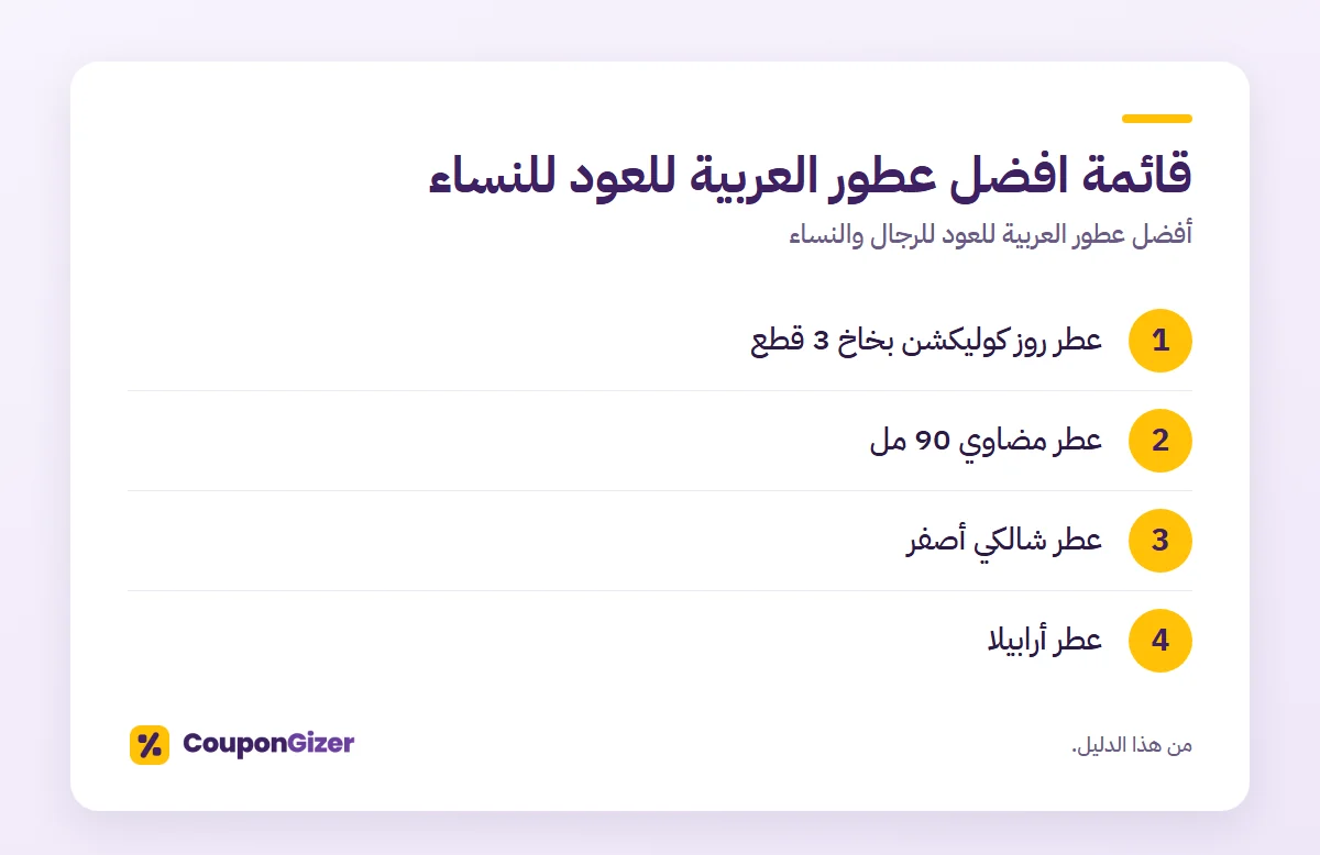قائمة افضل عطور العربية للعود للنساء – أفضل عطور العربية للعود للرجال والنساء