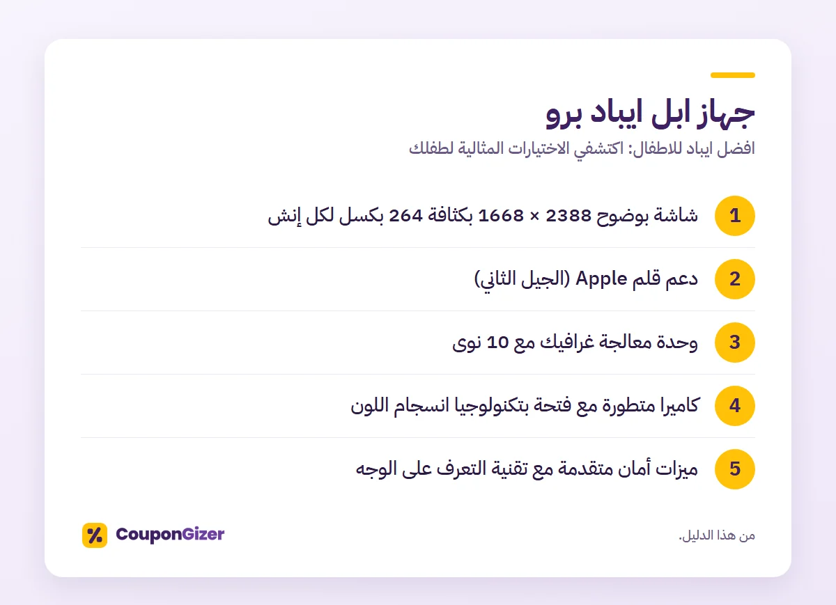جهاز ابل ايباد برو – افضل ايباد للاطفال: اكتشفي الاختيارات المثالية لطفلك